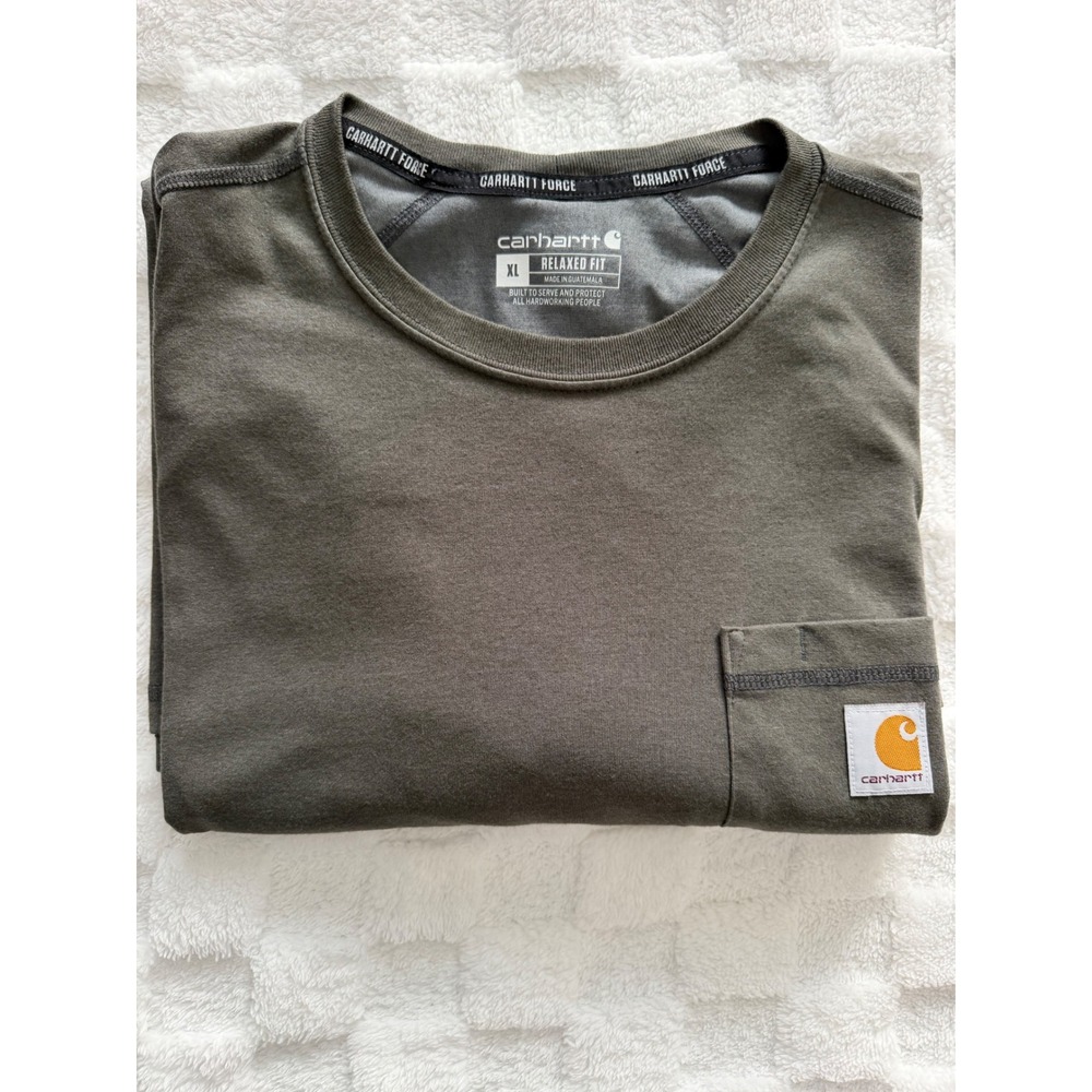 Carhartt Force Relaxed Fit Pocket T-Shirt Mens XL Green Short Sleeve -EUC
